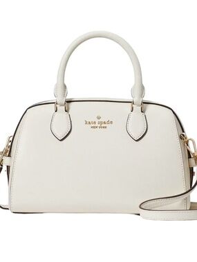 kate spade Cream Leather Dome Satchel with Gold Hardware
